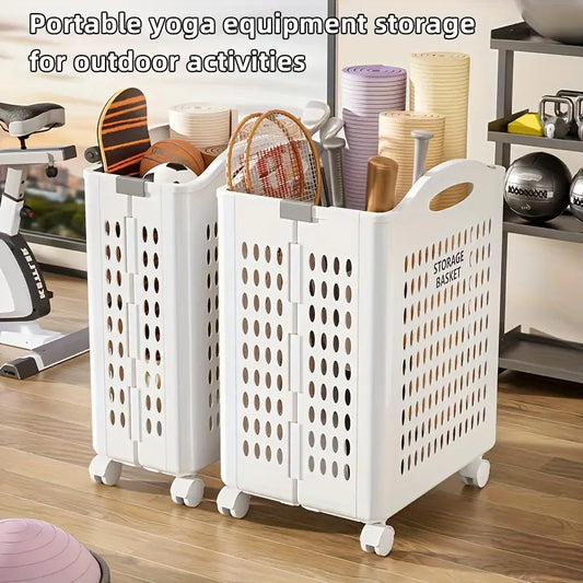 Folded Laundry Basket with Wheel-SA2408-107 Apricot