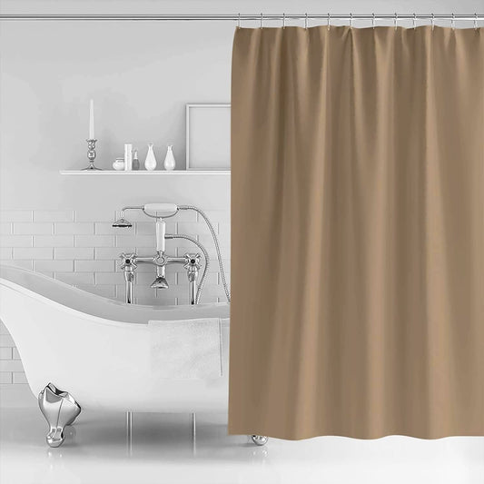 1 PC Waterproof Shower Curtain-Light Brown Curtains Apricot