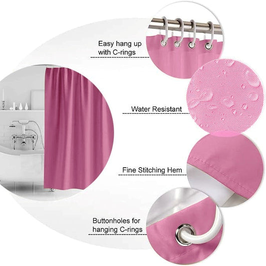 1 PC Waterproof Shower Curtain3768-Pink Curtains Apricot