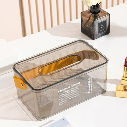 1 Pc Belt Handle Tissue Box-(5321)Grey Tissue Box Apricot