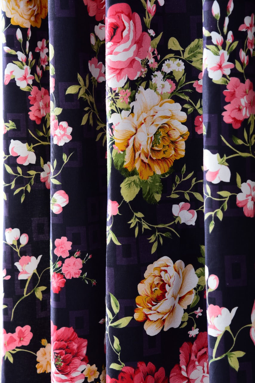 2 PCs Duck Curtains Panel With Lining-CRP017 Curtains Apricot