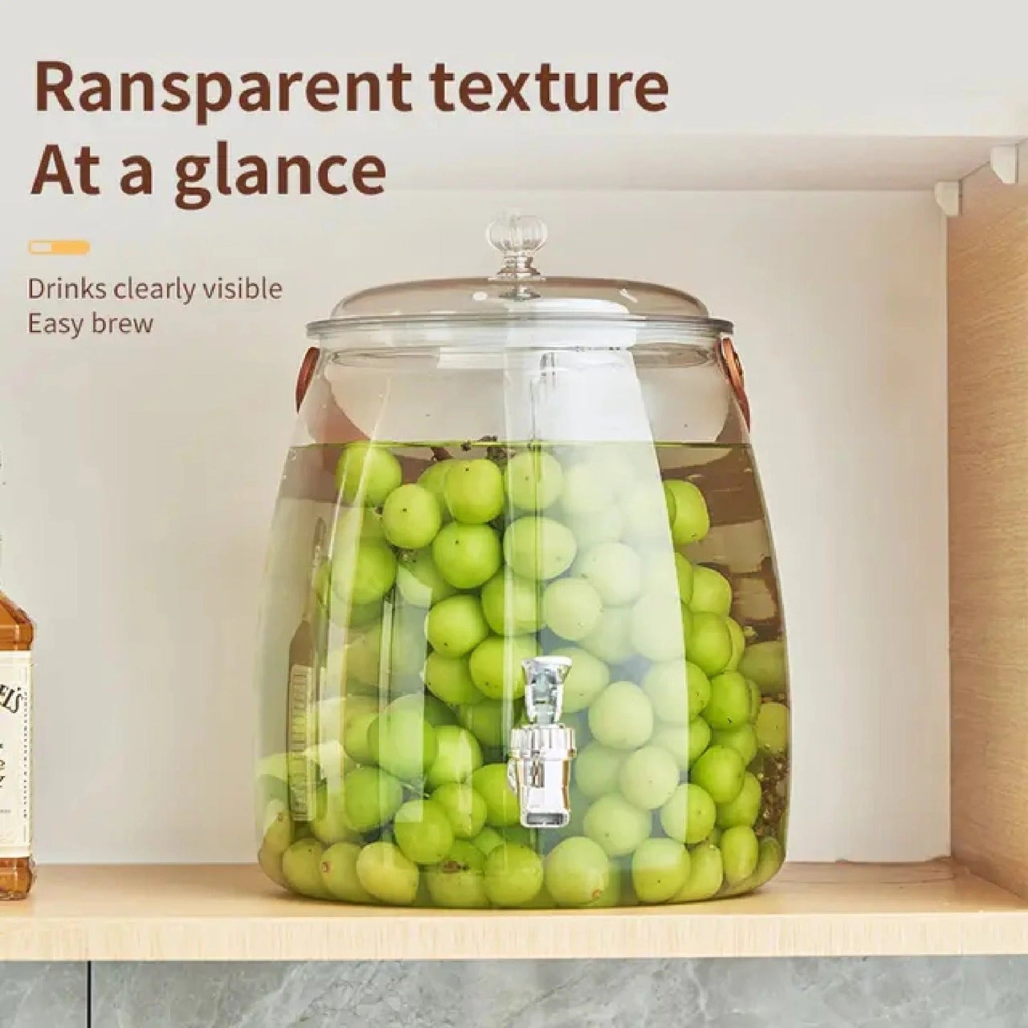 2 PCs Refined Acrylic Juice Jar-5307 Spice and sugar Jar Apricot