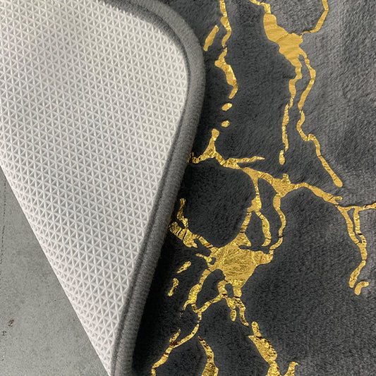 3 PCs Anti Skid Commode Mat Set(5415)-Grey Marble Bath Mats Apricot