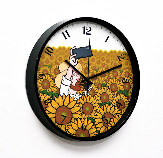 30 Cm Wall Clock SA2311-23-Sun Flower Clock Apricot