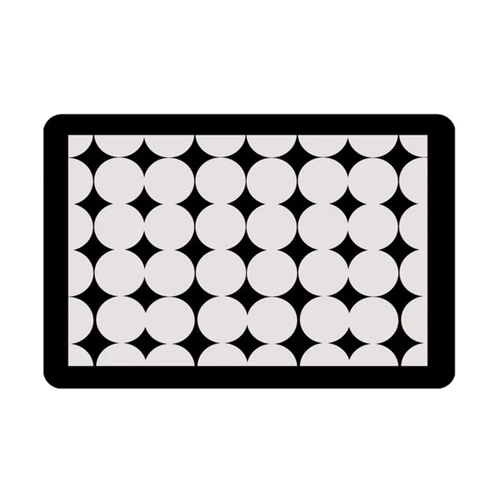 Anti Slip Dish Drying Mat-Black Circles Rugs Apricot