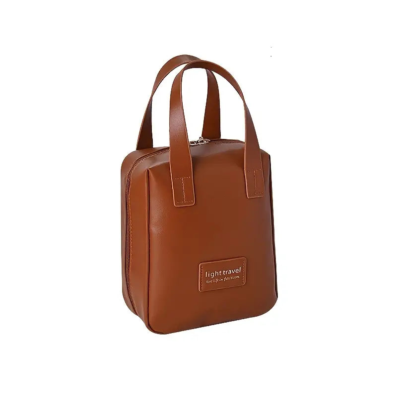 1PC Women's Faux Leather Cosmetic Bag(SA2405-139) Ladies Bag Apricot Brown