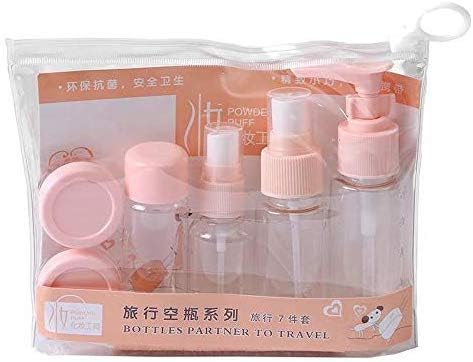 7PCs BPA Free Portable Toiletry Containers Set-(SA2405-171) Cosmetic Pouches Apricot