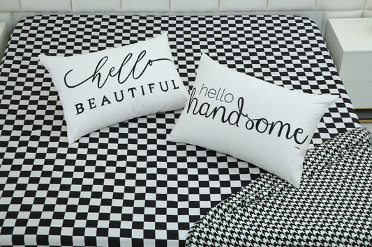 2 PCs Digital Printed Couple Pillow-Beautiful/Handsome cushions Apricot