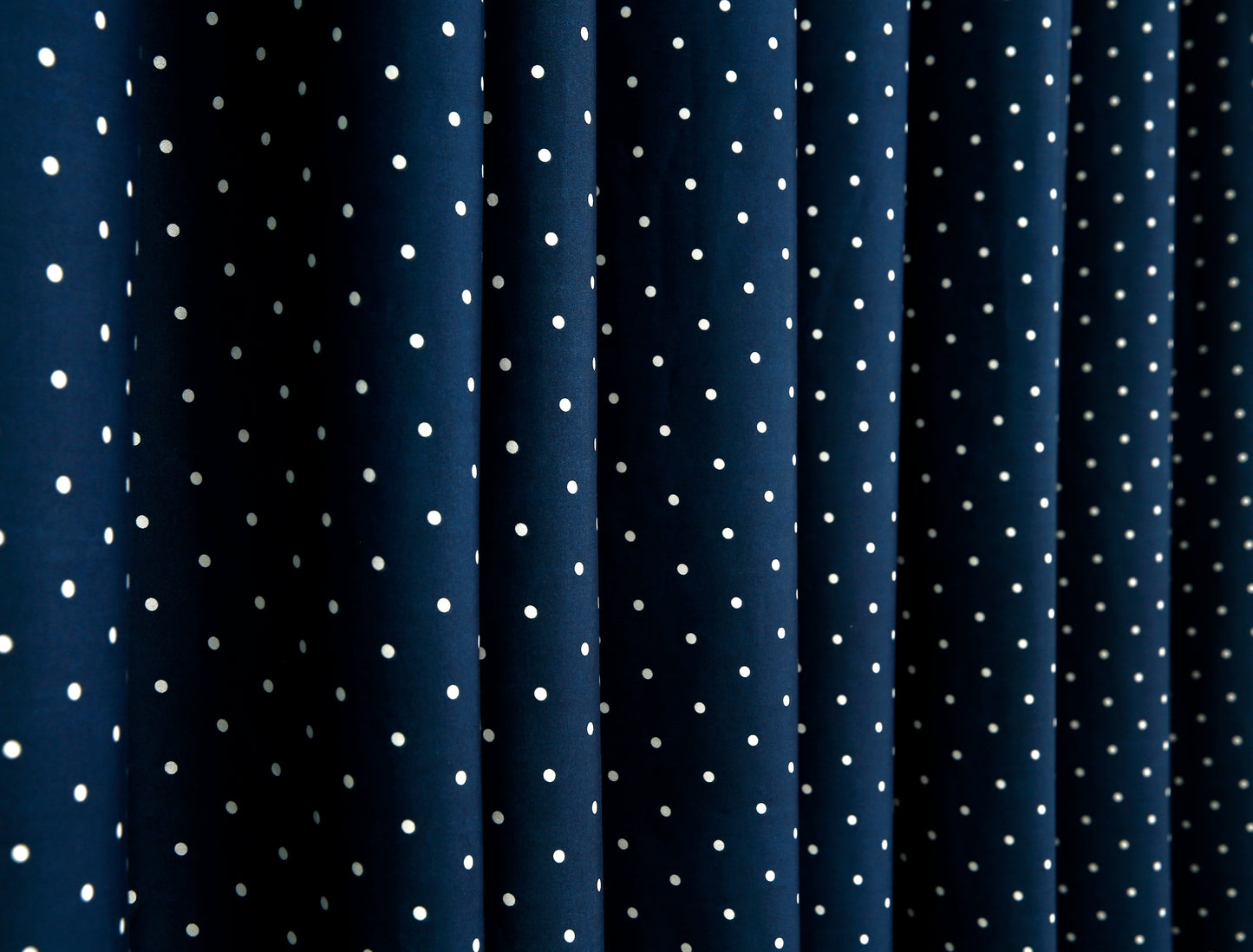 2 PCs Blackout Room Curtains-Blue Polka Curtains Apricot