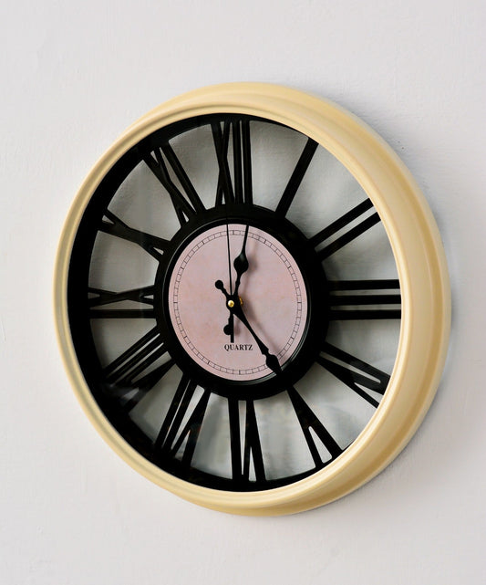 45 Cm Wall Clock-Ash Roman Clock Apricot