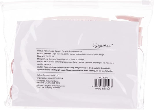 10PCs BPA Free Portable Toiletry Containers Set-Pink(SA2405-173) Cosmetic Pouches Apricot