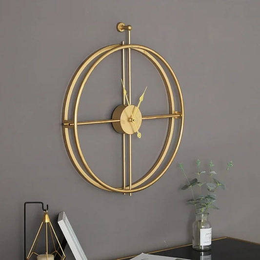 55CM Metal Wall Clock-14549Golden((SA2405-211) Clock Apricot