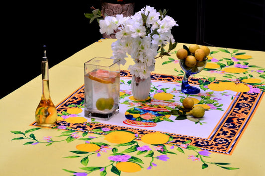 6 & 8 Seater Digital Printed Table Cover(3841)-TB21 Table Cover Apricot