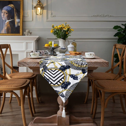 6 & 8 Seater Dining Table Runner-Rings Table Runners Apricot