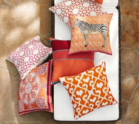6 PCs Digital Printed Cotton Cushions-Orange Slush cushions Apricot