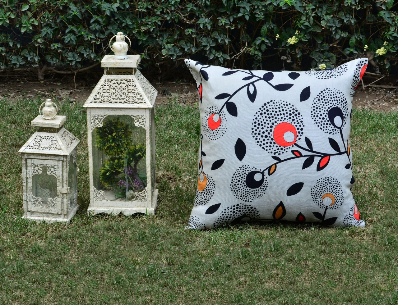 6 PCs Digital Printed Duck Cushions-Blooming cushions Apricot