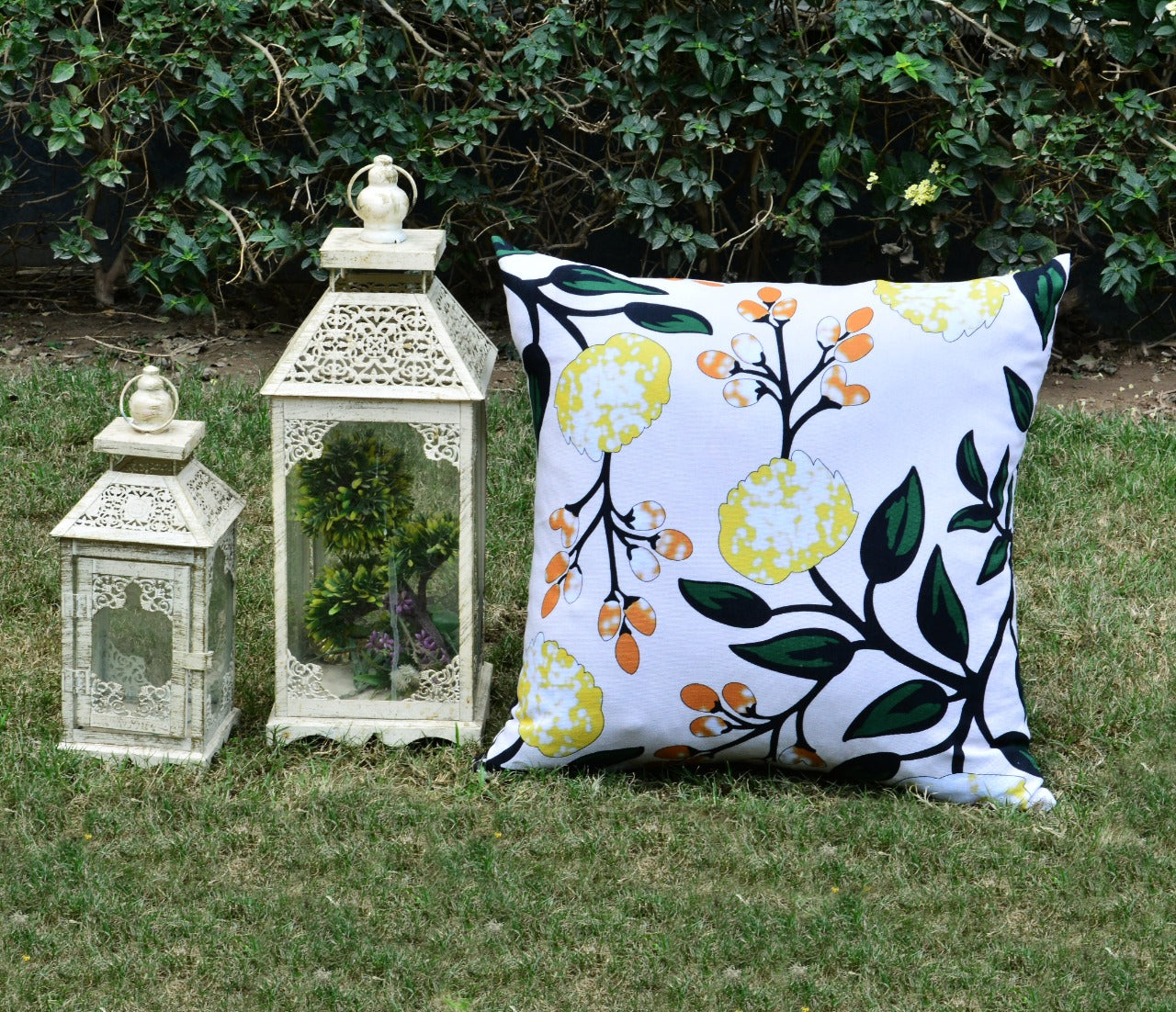 6 PCs Digital Printed Duck Cushions-Blooming cushions Apricot