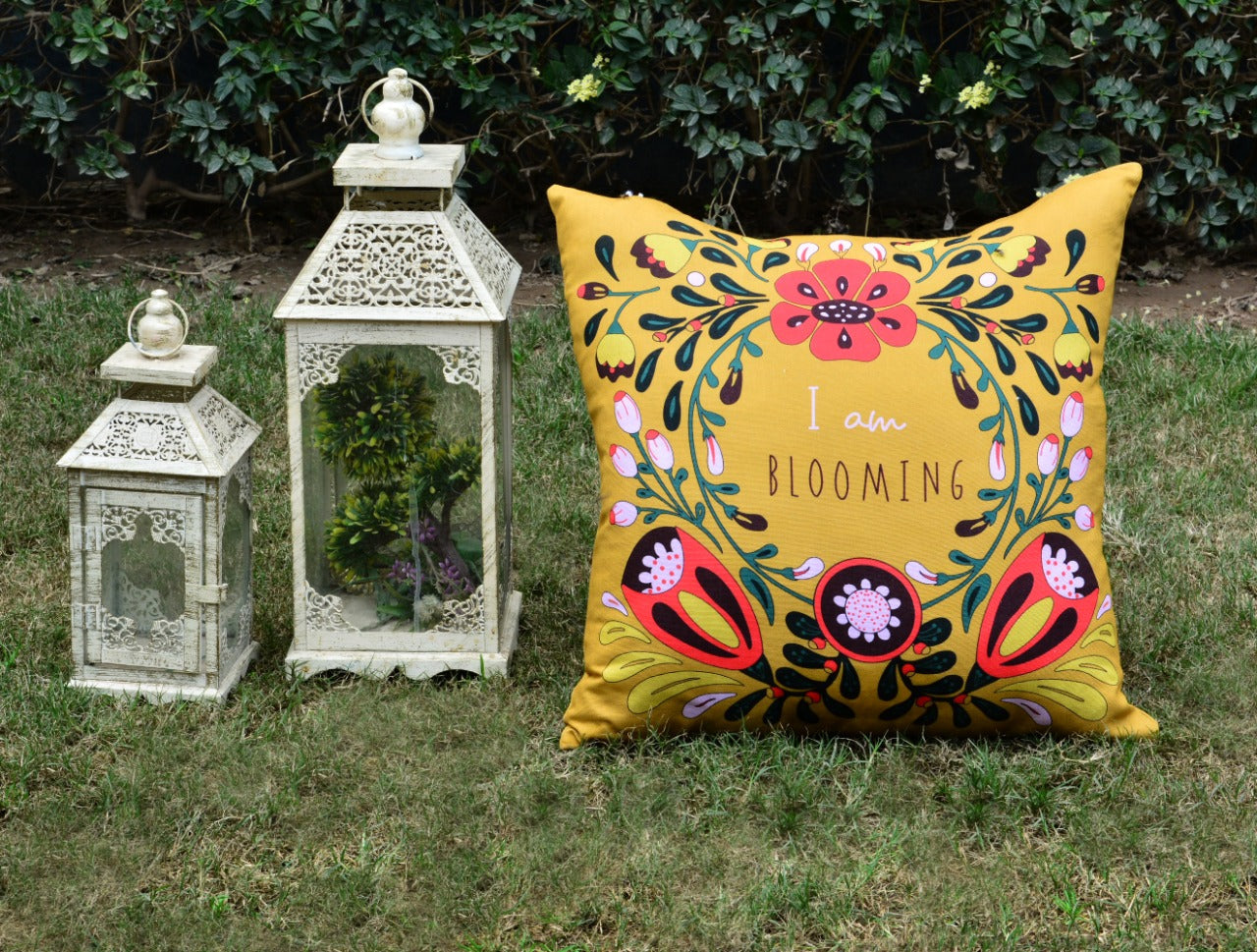 6 PCs Digital Printed Duck Cushions-Blooming cushions Apricot
