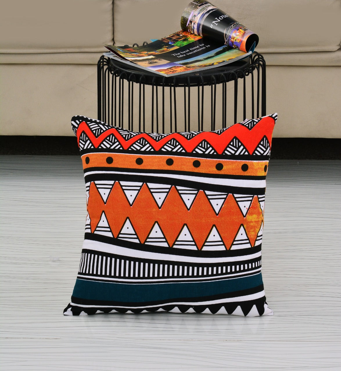 6 PCs Digital Printed Duck Cushions-Himba cushions Apricot