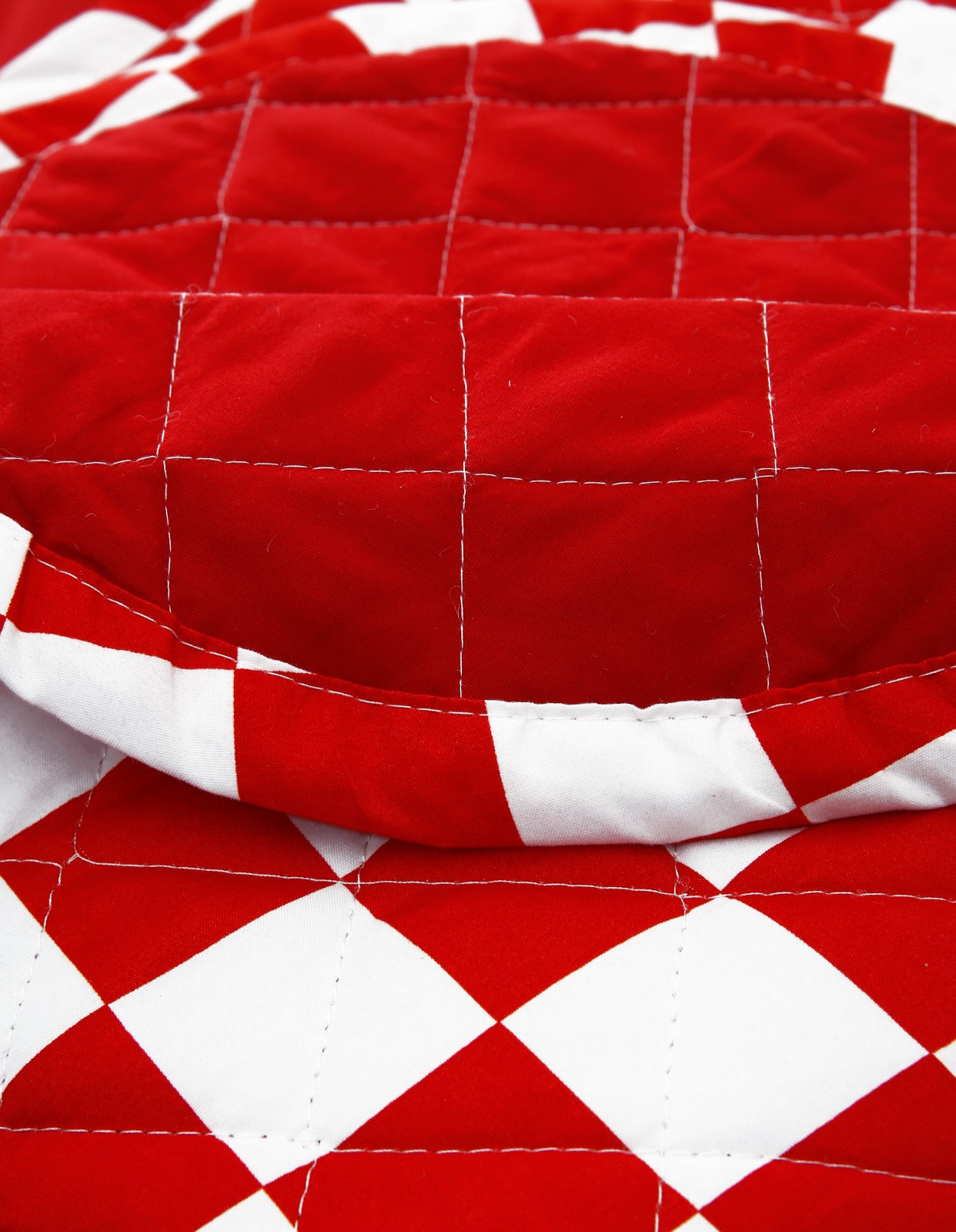 6 PCs Printed Bed Spread Set-Red Chess Bed Spread Apricot