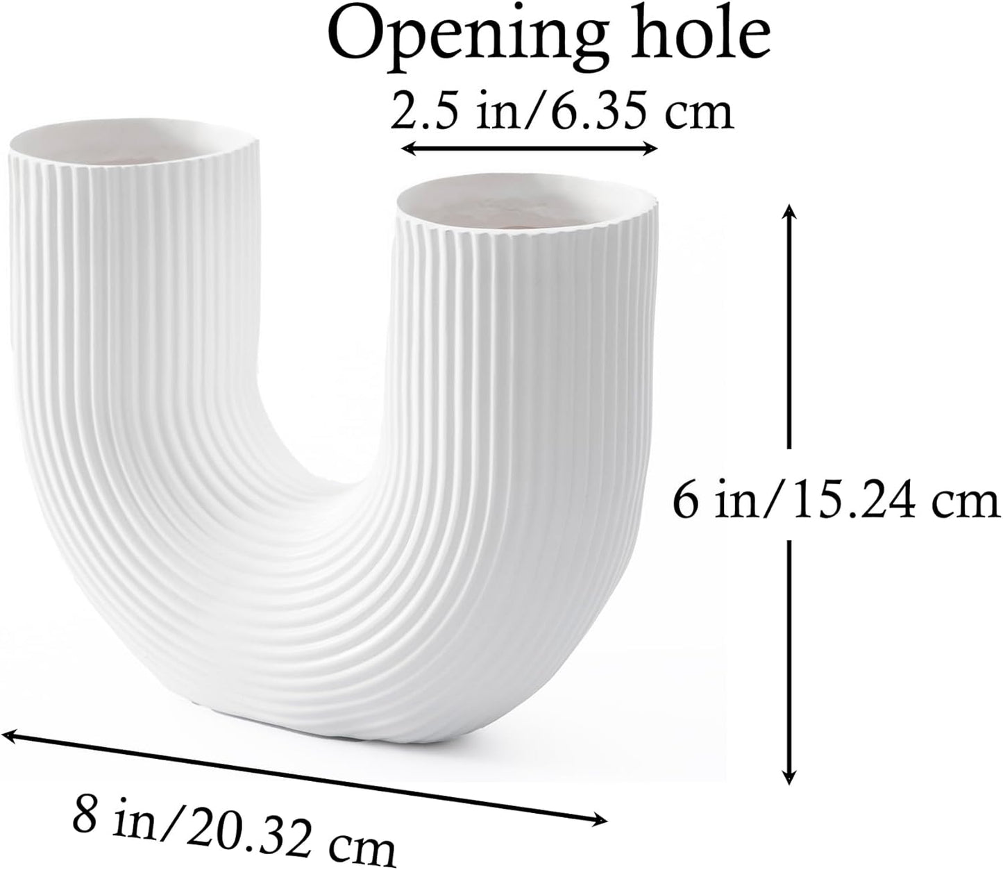 2PCs U-Shaped Boho Style Vase (SA2510-098) Apricot