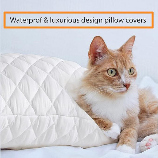 100% Waterproof Pillow Protector-White Protectors Apricot