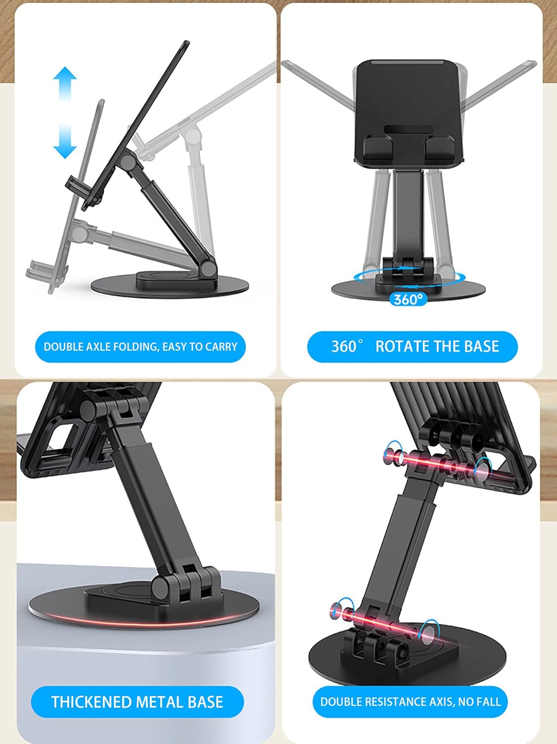 360° Rotatable and Foldable Cell Phone Holder (SA2510-063) Laptop Bag Apricot