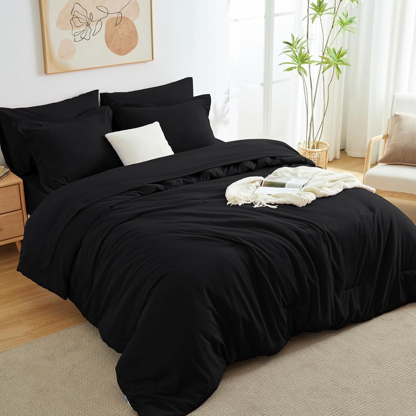 Solid Duvet Cover-Black Bed Sheets Apricot