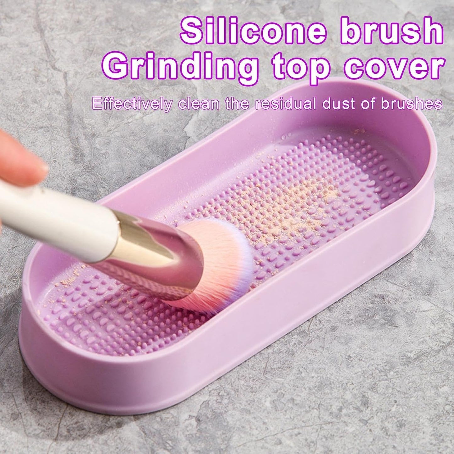 3 in 1 Makeup Brush Cleaning Box-Lilac Cosmetic Organizer Apricot