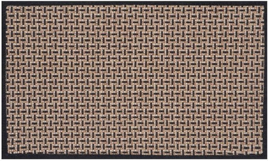 Anti-Slip Door Mat 5772 - Texture Black Door Mats Apricot