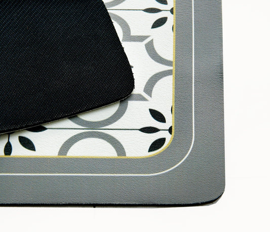 Anti Slip Dish Drying Mat-Grey Pattern Rugs Apricot