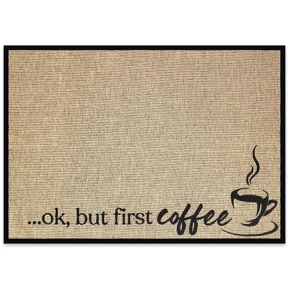 Anti Slip Dish Drying Mat 5755-Coffee Rugs Apricot