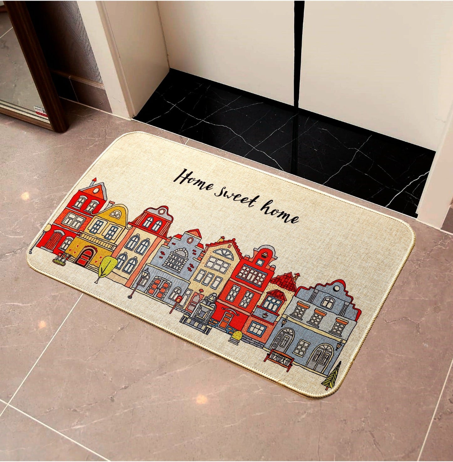 Anti-Slip Door Mat(311)-5410Home Sweet Home Door Mats Apricot