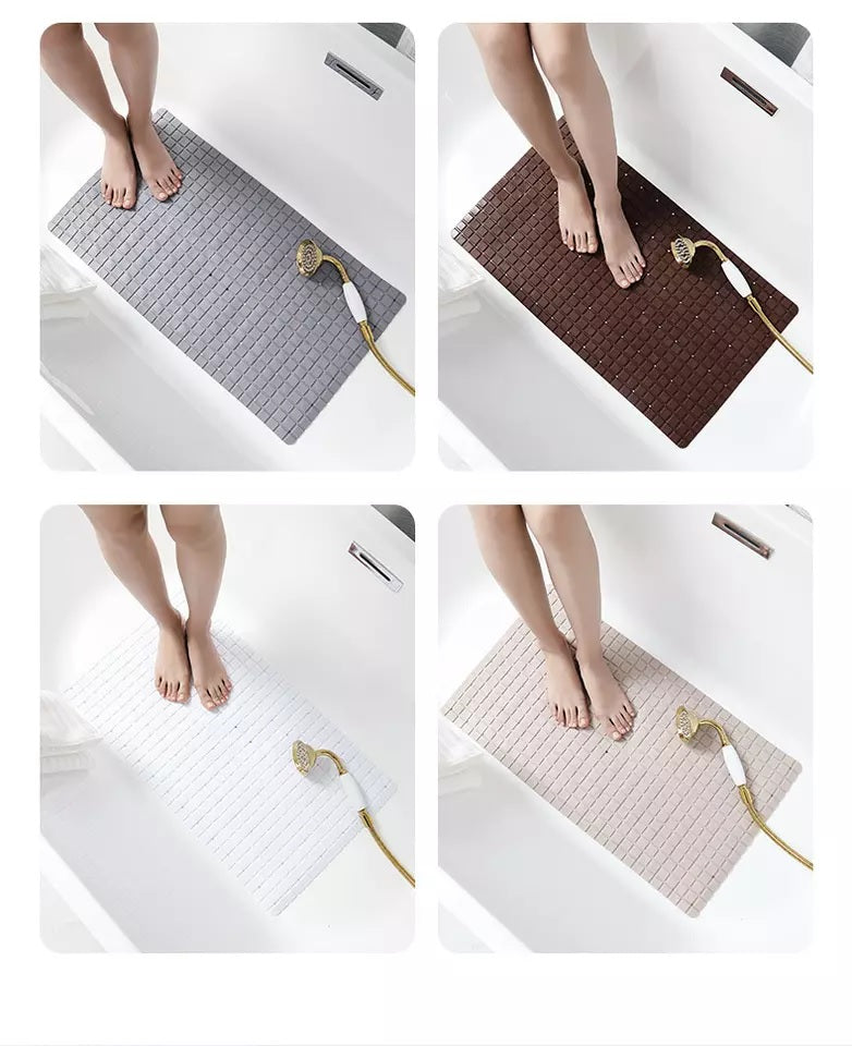 Anti Slip PVC Bathroom Mat-(2417)-Chocolate Brown Bath Mats Apricot