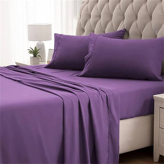 Fitted Bed Sheet- Purple Fitted Sheets Apricot
