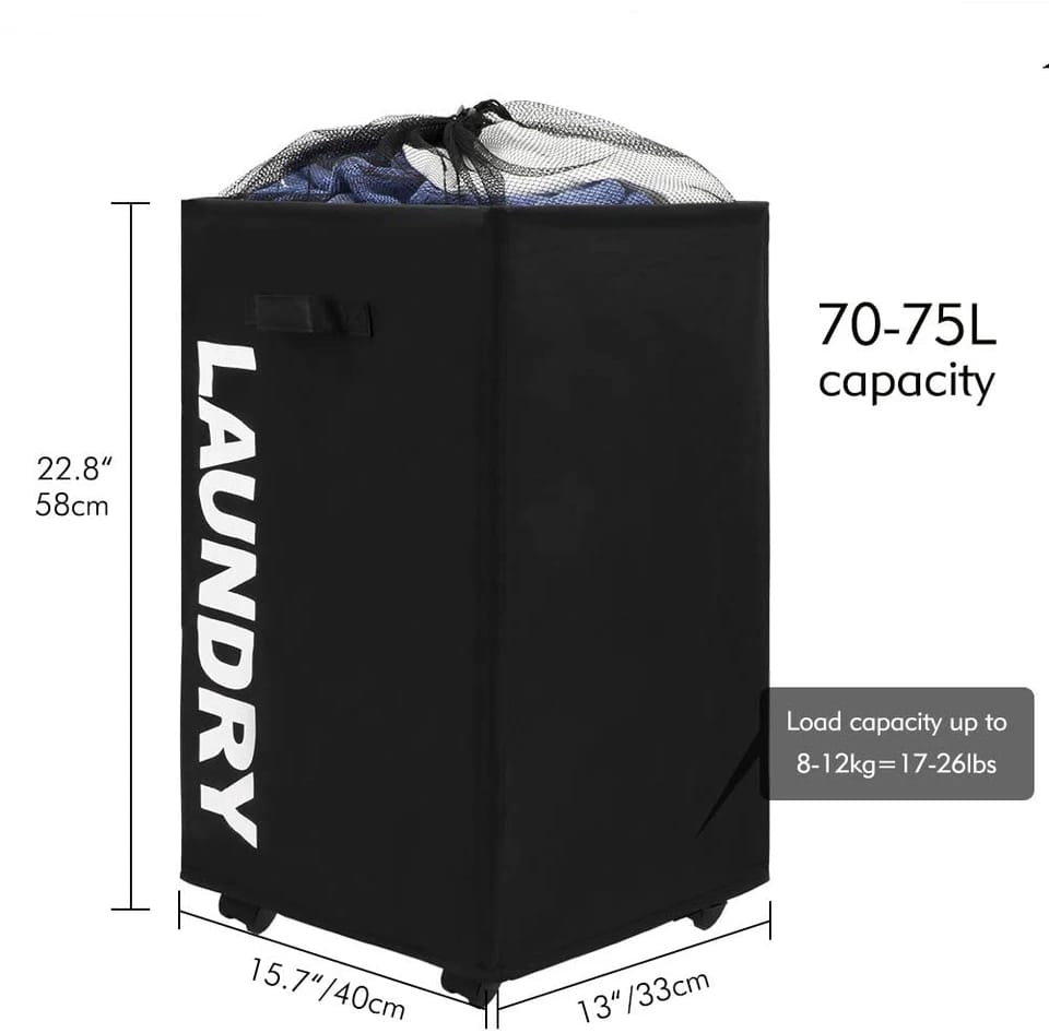 Cart Laundry Basket with Wheel-Grey(5394) Apricot