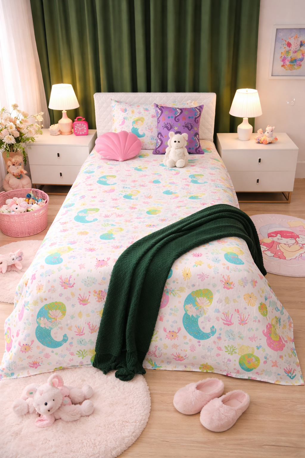 2Pcs Single Bed Sheet-SB261 single bed sheet Apricot