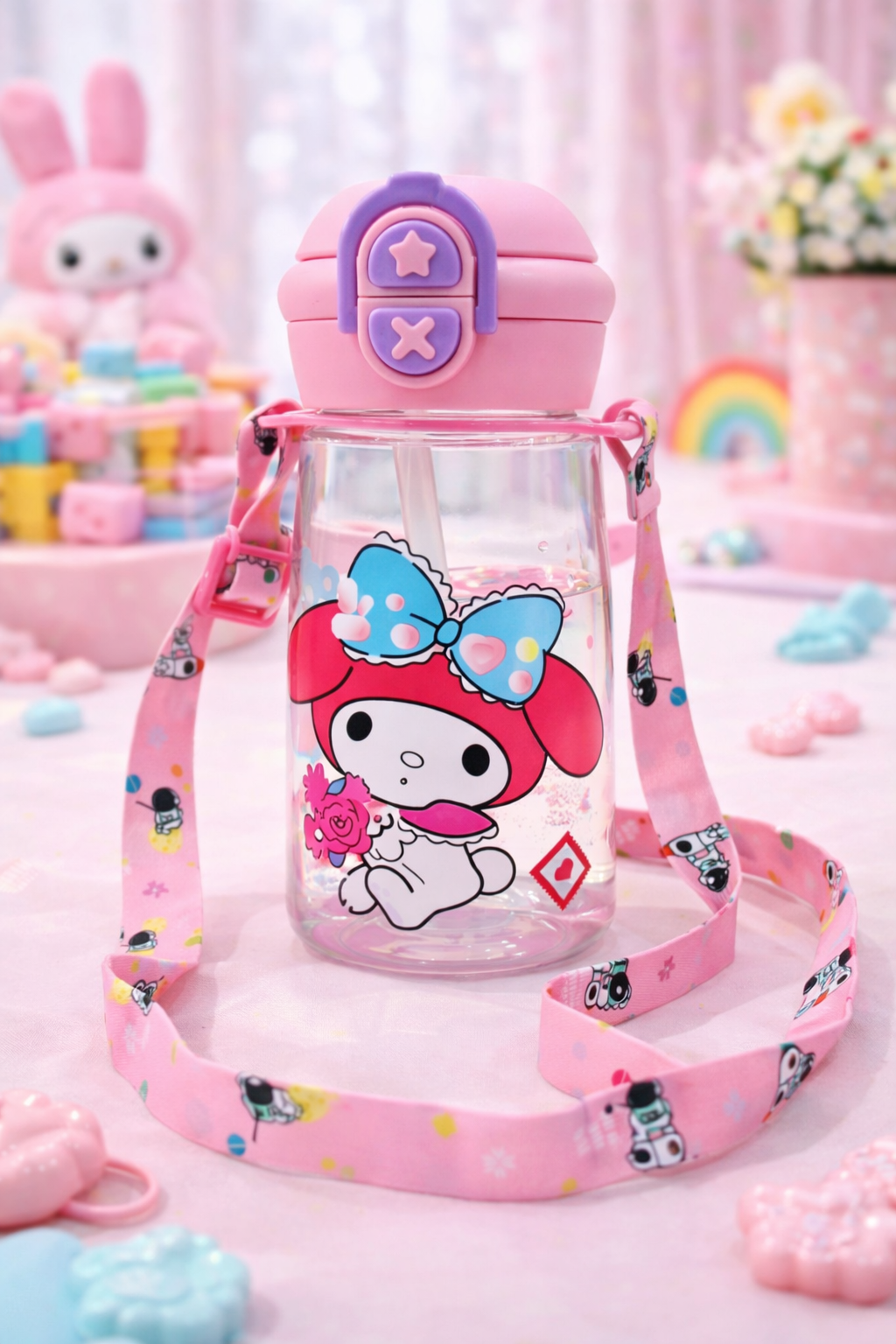Cute Cartoon Water Bottle (SA2510-147)Pink Apricot
