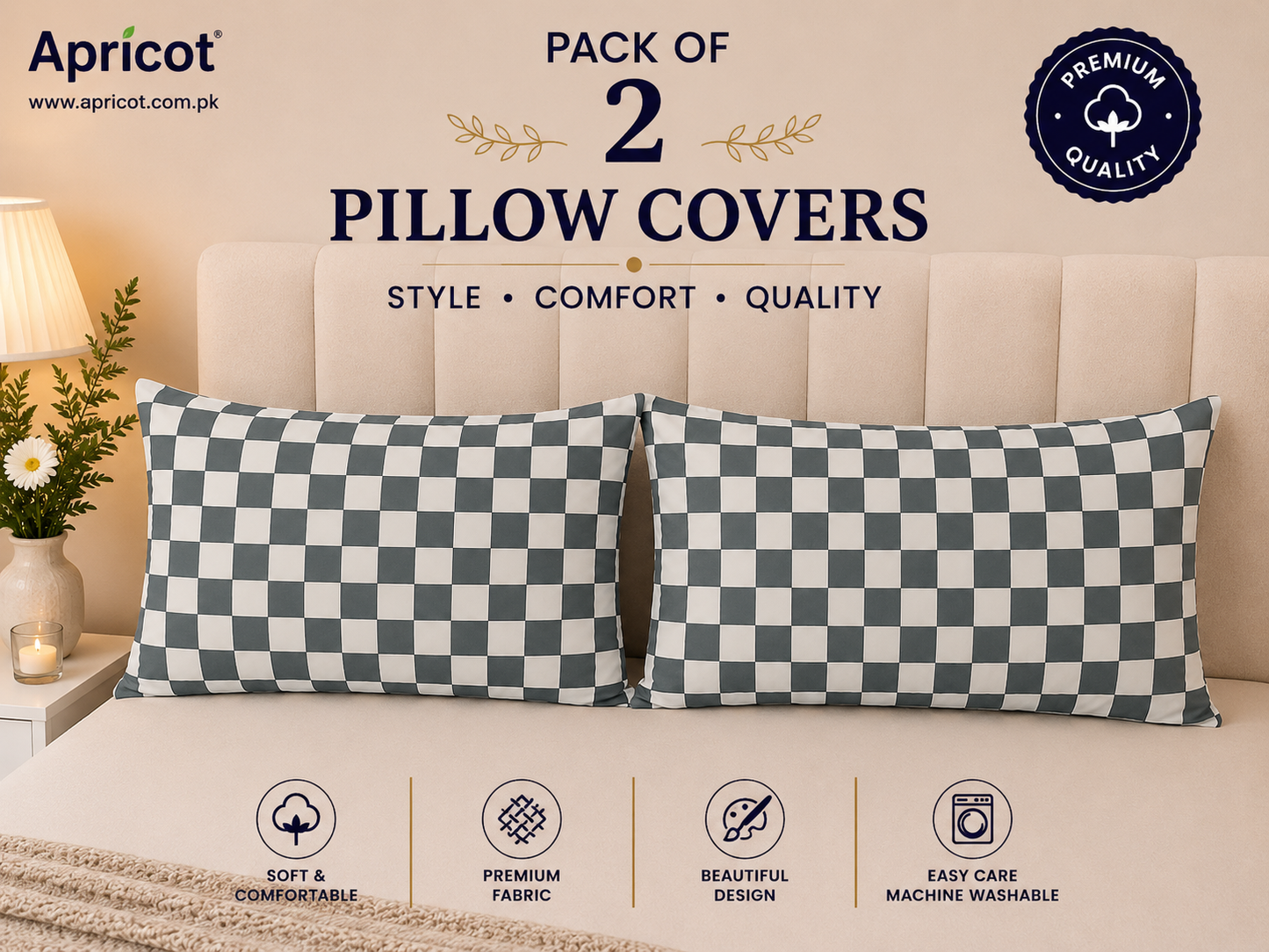 Printed Pillow Covers Pack of 2- PC0097