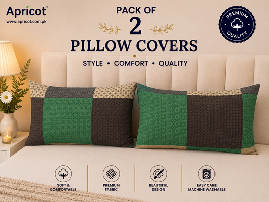 Printed Pillow Covers Pack of 2- PC0098 cushions Apricot