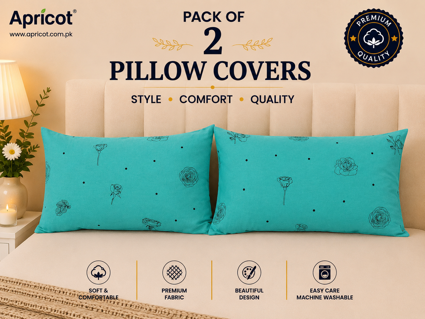 Printed Pillow Covers Pack of 2- PC00113