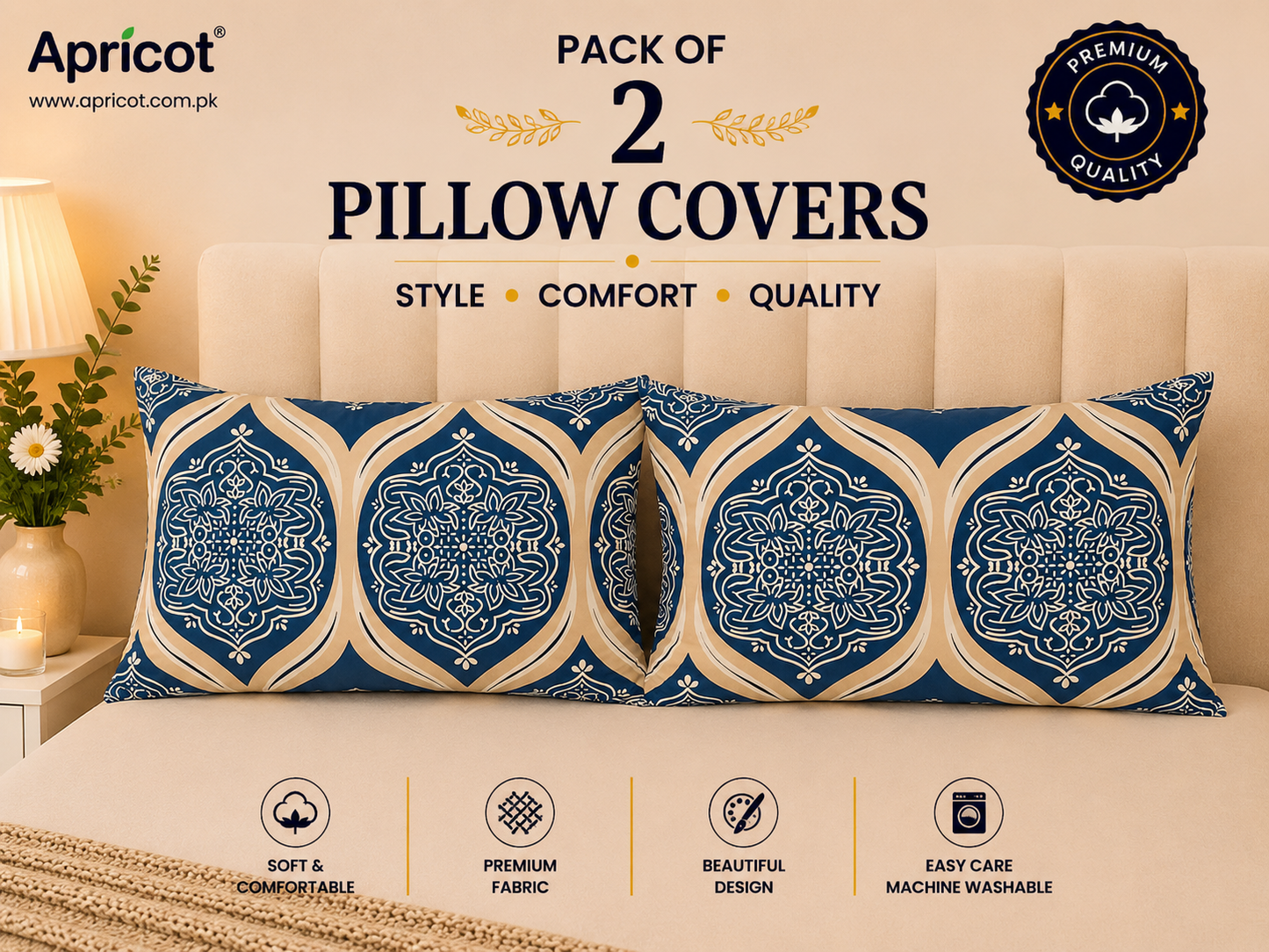 Printed Pillow Covers Pack of 2- PC0067