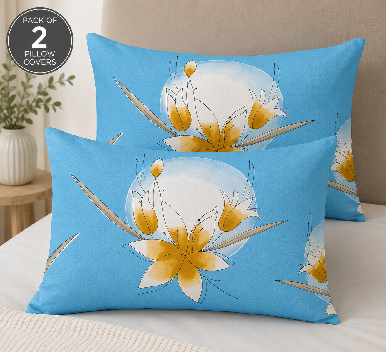 Printed Pillow Covers Pack of 2- PC0015