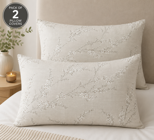 Printed Pillow Covers Pack of 2- PC0016 cushions Apricot