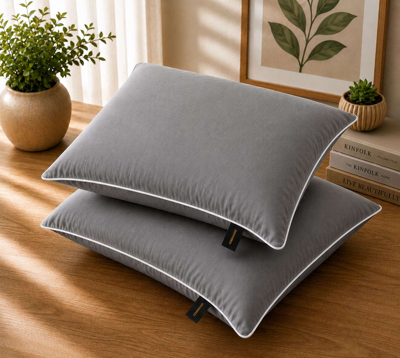 Printed Pillow Covers Pack of 2- PC0041 cushions Apricot