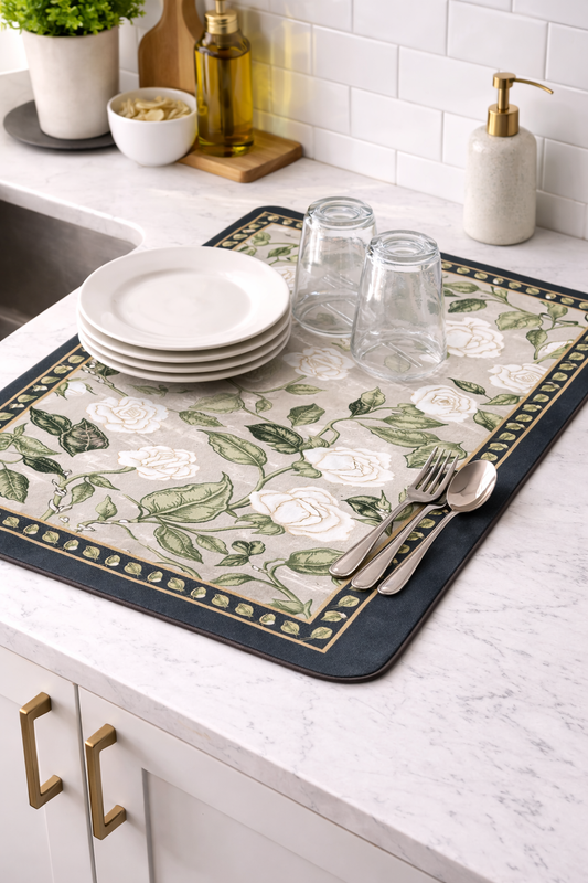 Anti Slip Dish Drying Mat-Daisy