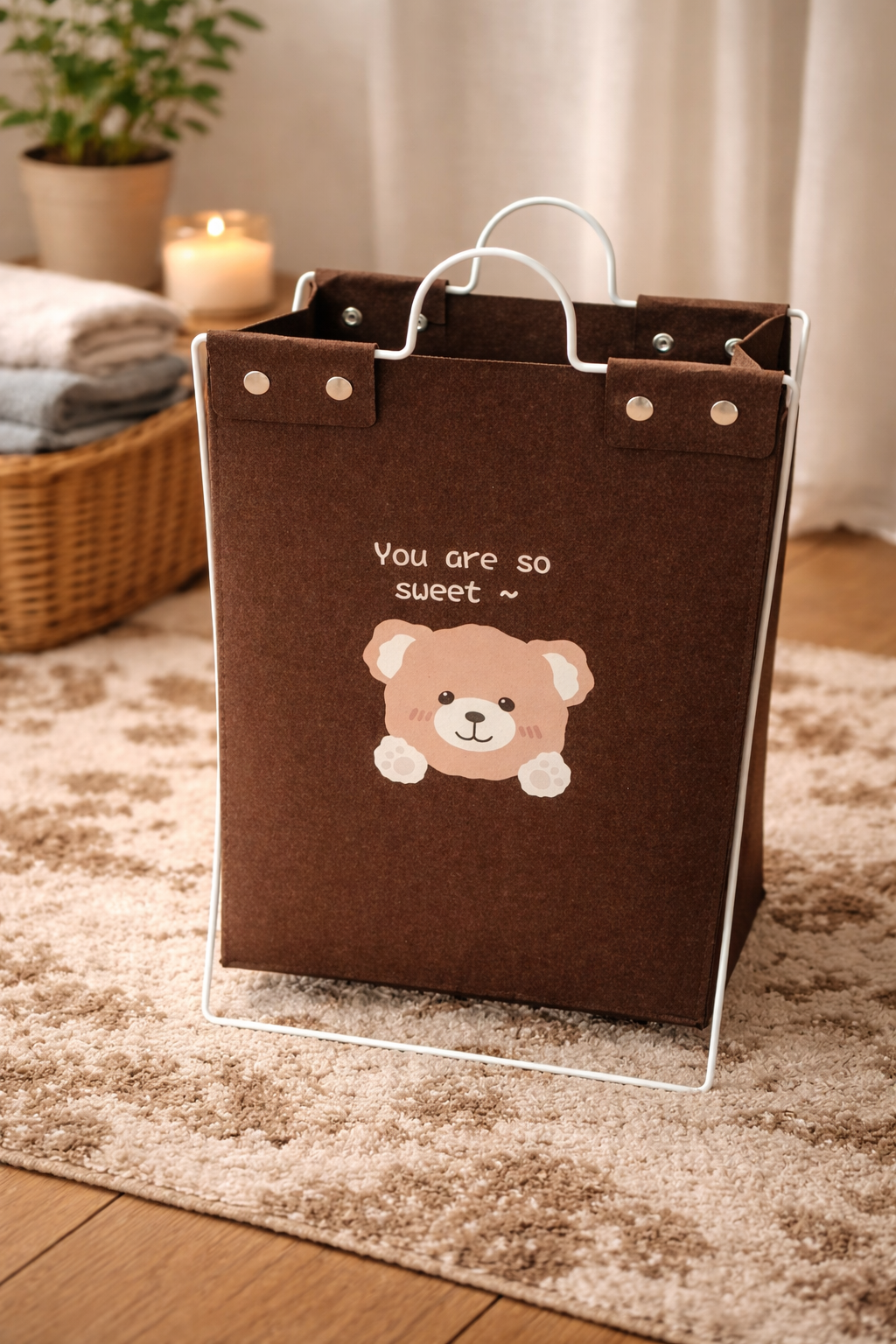 Laundry Basket Cute Cartoon Design (SA2510-106) Apricot