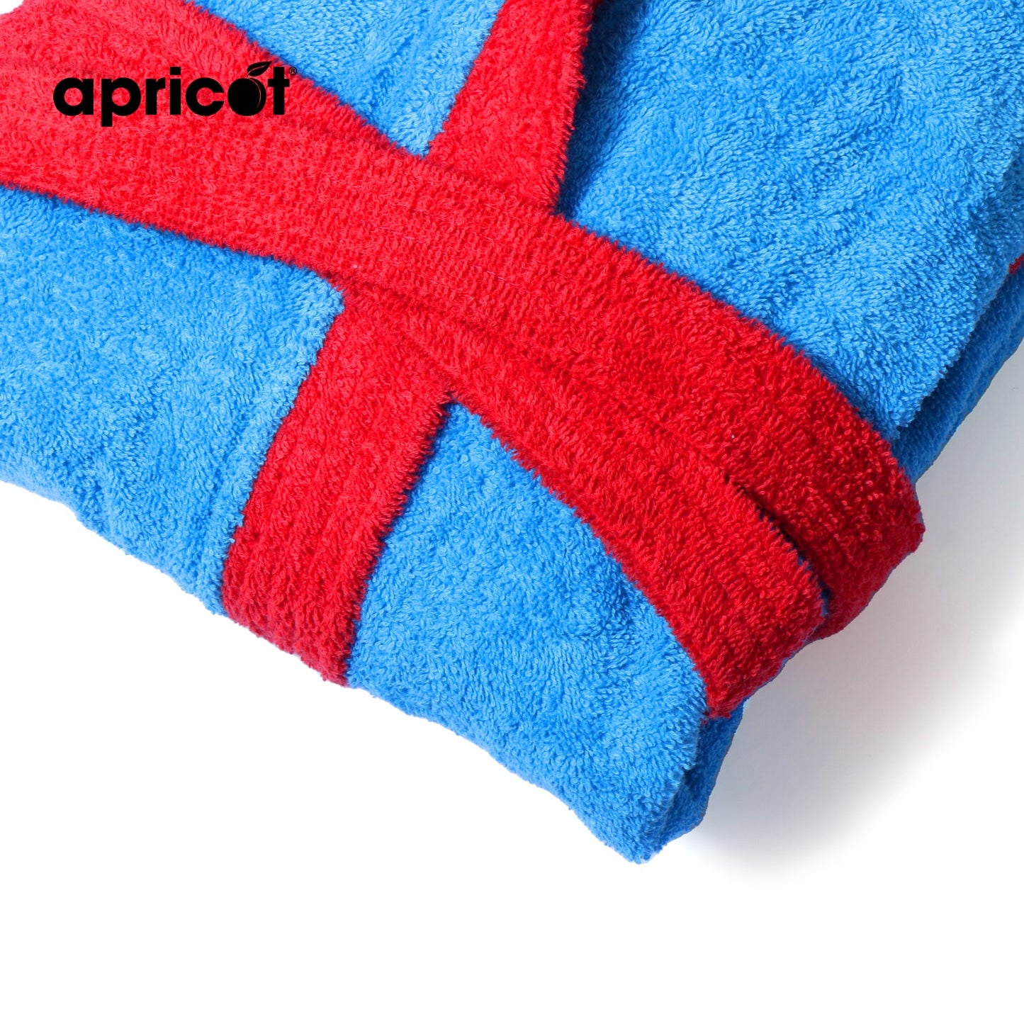 Cotton Kid's Bathrobe-Blue Over Red Bath Towels & Washcloths Apricot