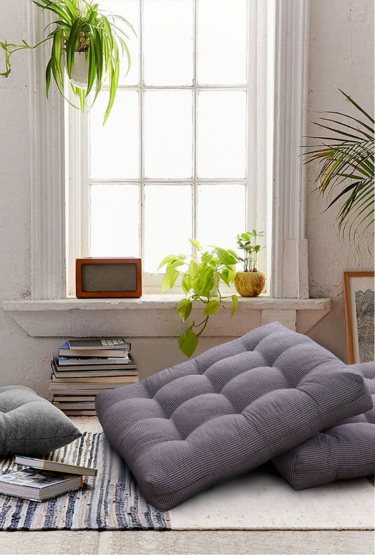 Digital Printed Square Floor Cushions- Small Buds cushions Apricot