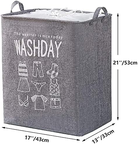 Eva Collapsible Laundry Basket Wash Day(1948)-Grey Apricot